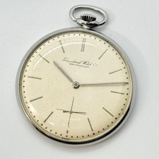 IWC Schaffhausen Pocket Watch Beige Dial Hand Wind Mens Timepiece Vintage