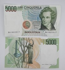 Billete Banca D'Italia 1985 Italia - 5000 liras italianas ITL P-111 Bellini*