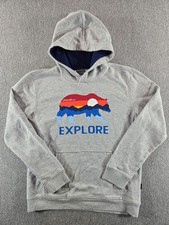 Eddie Bauer Bear Hoodie Youth Long Sleeve Pullover Large Sweatshirt