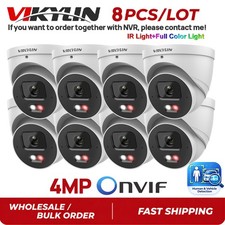 8pcs Vikylin 4MP POE IP Camera Onvif Outdoor Full Color  IR Audio Night Version
