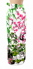 1970s Vintage Bamboo Cherry Blossom Wrap Skirt, Alice Of California Maxi, M-L