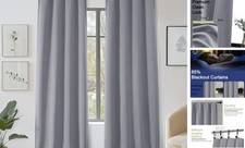 Sally Blackout Curtains 96 Inches Long 2 40"W x 96"L Pack of 2 Silver Grey