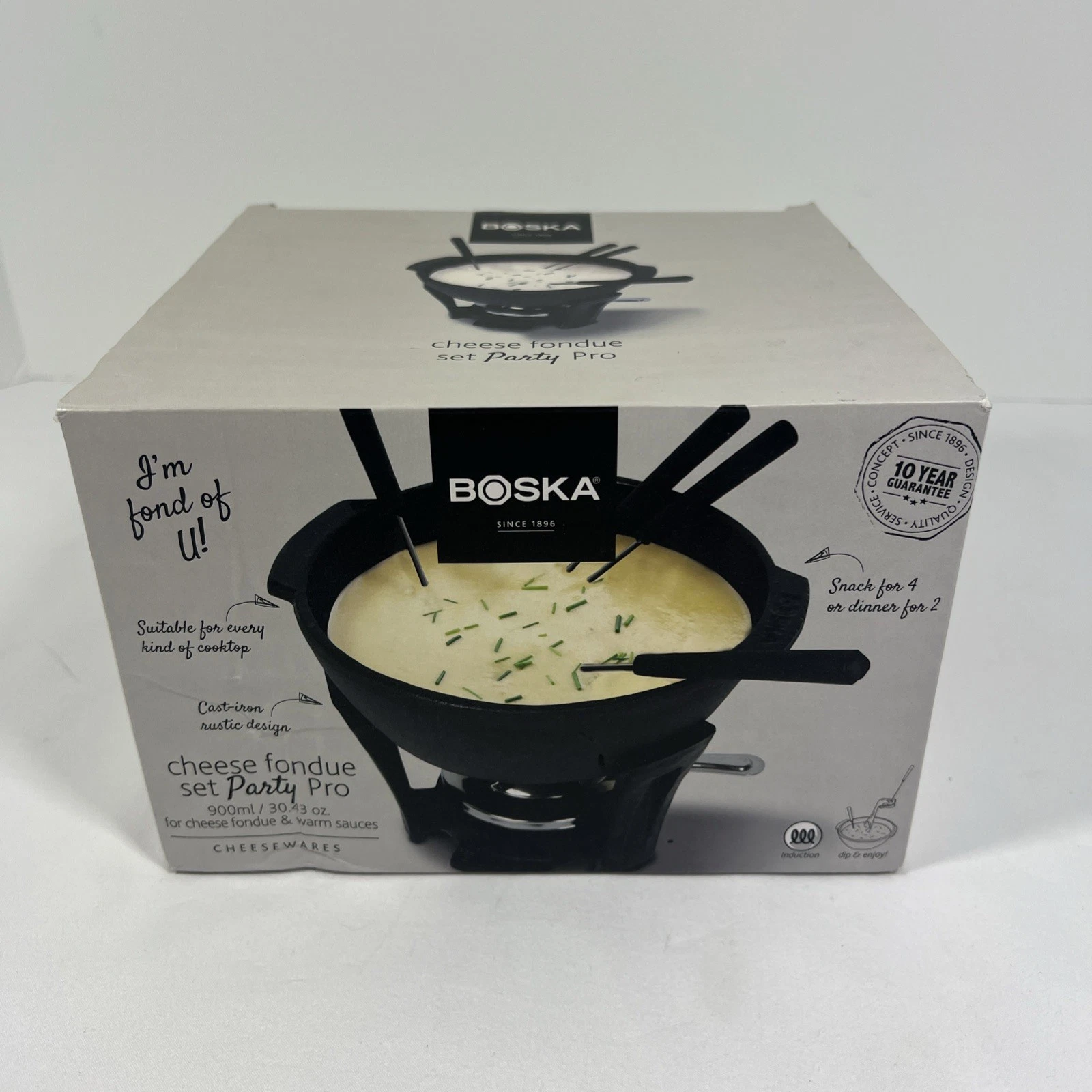 Boska 7-Piece Cast Iron Cheese/chocolate Fondue Party Set 4 Forks Queso NIB
Opens in a new window or