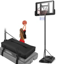 Height Adjustable Portable Basketball Hoop System Shatterproof Sandbag 2 Nets