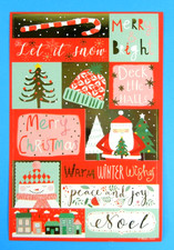 Vintage American Greetings Christmas Words  Phrases Sticker Sheet AGC