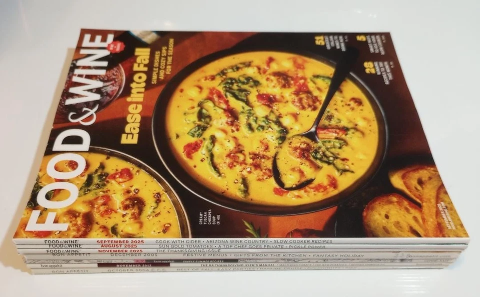 A Mix of Food & Wine and Bon Appetit Magazine's Lot of 7 Mixed Month's & Year's - Image 3 of 4