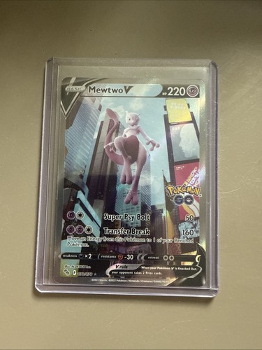 Pokemon Go Mewtwo v Alternate Art 2022 Holo Card 072/078 Ultra Rare