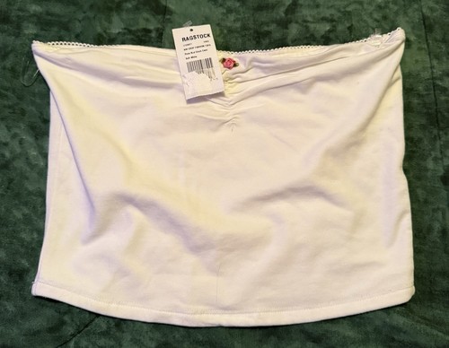 Junior Girl’s Size Large White Heart & Hips Tube Top Strapless Cropped Shirt New
