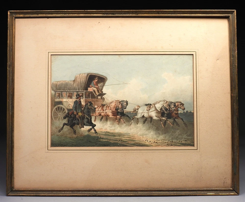 Pintura deportiva ecuestre para inodoro Theodore Fort representación del salvaje oeste Foto 2 de 4