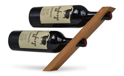 Portebouteille Magic Support à vin En bois Pour 2 bouteilles Chêne Range... - Photo 1/4
