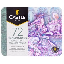 Harmonious Colored Pencil Set | 72 Muted, Wax-Based Soft Core Coloring Pencil...