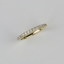 14k Yellow Gold, Diamond Women's Wedding Band Ring Size 6.75