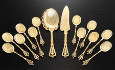 BOYER-CALLOT : Sublime Service à Glace en Argent massif Vermeil ép. Napoleon III