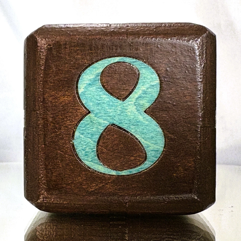 Artful Board Cube - Black & White Abalone - Backgammon Doubling Cube 36mm - Image 4 of 4