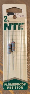 Two (2) NTE 2W  220 ohm 2% Flameproof Resistor NOS FAST FREE SHIPPING