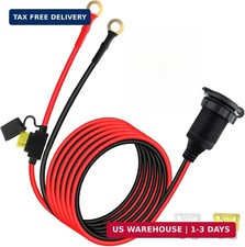 10Ft 12V Cigarette Lighter Socket Extension Cable,16AWG 24V/12V Power Outlet Rep