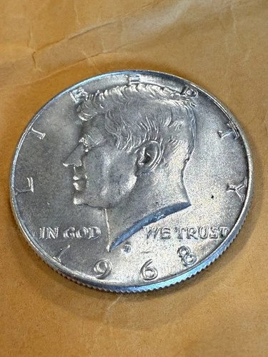1968 D Kennedy Half dollar 40% Silver 50c US Coin Denver Mint BU Uncirculated