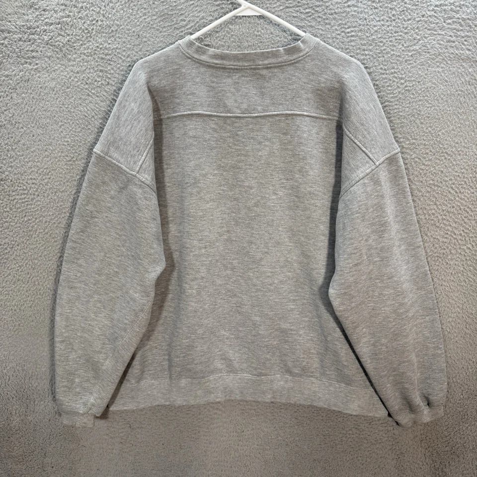 Moletom Vintage Wisconsin Badgers Adulto XXL Cinza Gola Redonda NCAA Starter Y2K - Imagem 2 de 4