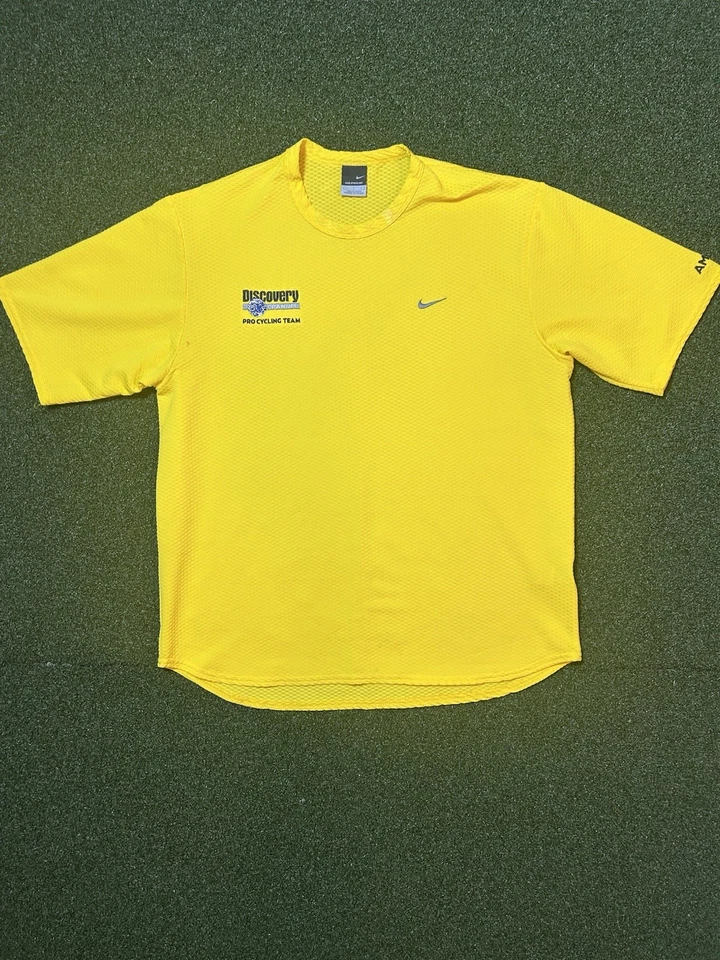 De colección Nike Discovery Channel Equipo de Ciclismo Y2K Años 2000 Amarillo Dri-fit Talla Grande Foto 2 de 4