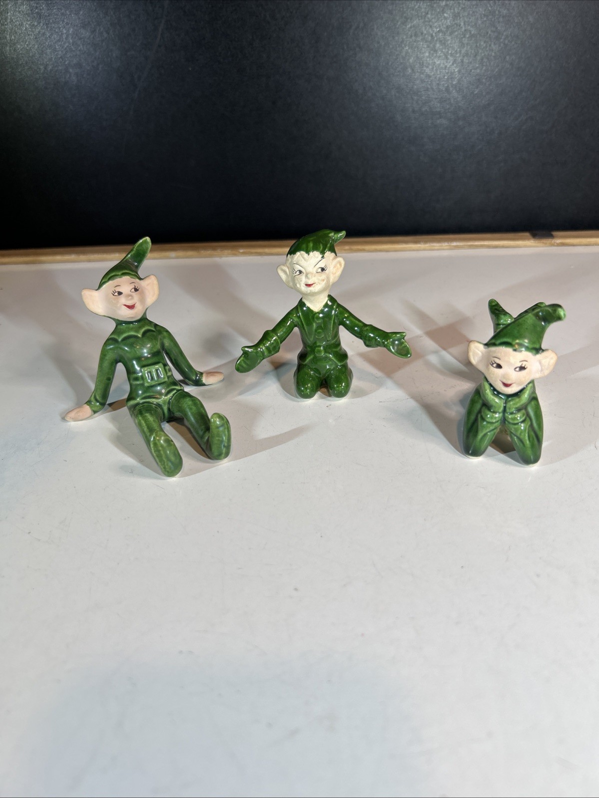 (3) Vintage Treasure Craft Pixie Elves California Pottery Mid Century 1950’s