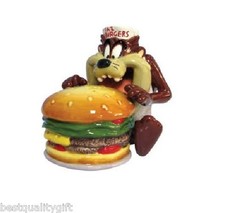 WESTLAND CERAMIC LOONEY TUNES TAZ EATING BURGER MAGNETIC SALT PEPPER SHAKER BOX