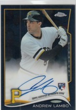2014 Andrew Lambo Topps Chrome ROOKIE BLACK AUTO REFRACTOR /100 - #209  Pirates