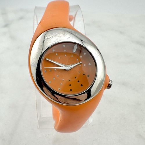 Nike Triax Orange Silver-Tone Accent Women Sports Watch - WR0070 - New Battery