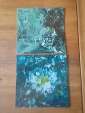 Lily Auger (1949 - ) "White and Green Explosion" 2 Acrylic on Canvas