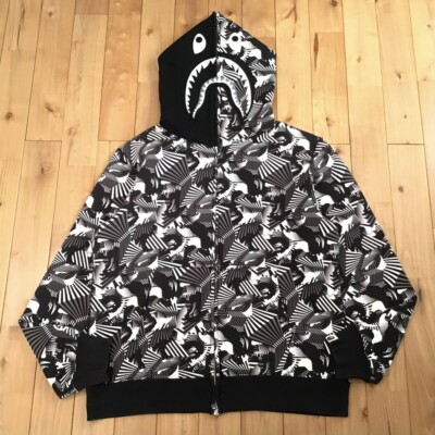 BAPE Dazzle camo shark full zip hoodie A Bathing Ape Size XXL | eBay