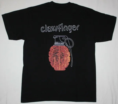 CLAWFINGER USE YOUR BRAIN'95 NEW BLACK T-SHIRT