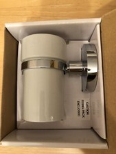 M&S WHISTLER SOLID BRASS CHROME PLATED TUMBLER & HOLDER BNWT