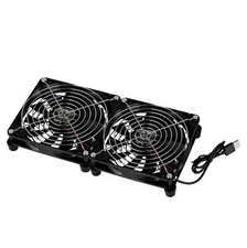 USB Cooler Stand Dual 140mm Fan 1100RPM Router Modem External Air Cooling Dock