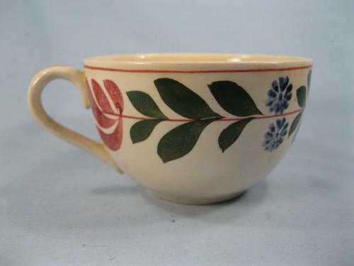 Alcazar Flat Cup & Saucer Set Adams China Titian Ware Red & Blue Flowers (O) - Picture 4 of 8