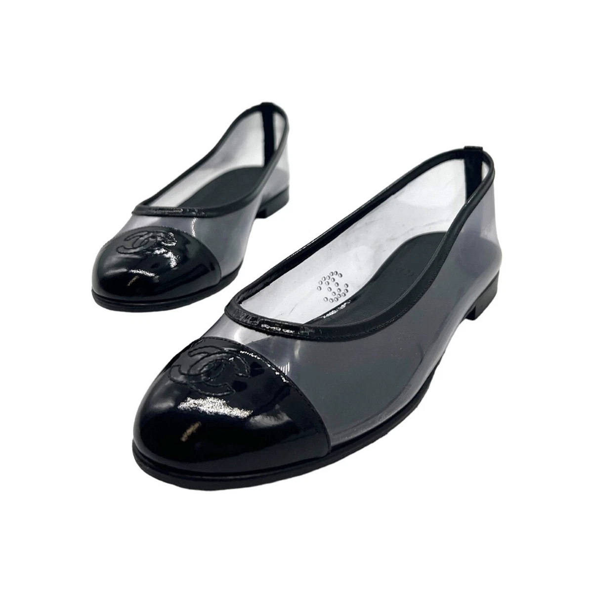 chanel black flats 38.5