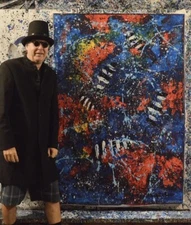 64”X44” Jackson Pollock style canvas ￼painting Acrylic,Abstract, Modern,X Large