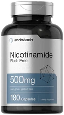 Nicotinamide 500mg | 180 Capsules | Non-GMO, Gluten Free | by Horbaach