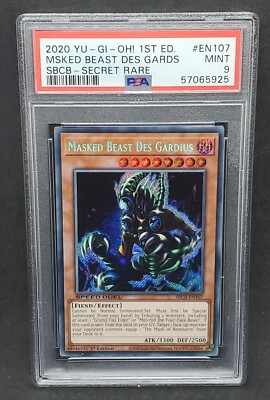 Yugioh PSA 9 MINT Masked Beat Des Gardius SBCB-EN107 1st Edition