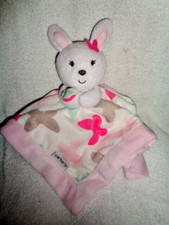 Bunny Butterfly Pink Thick Plush Security Blanket Baby Lovey Carters 2014 Easter