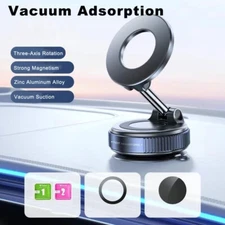 360° Adjustable Magnetic Vacuum Suction Cup Car Phone Holder Mount For MagSafe