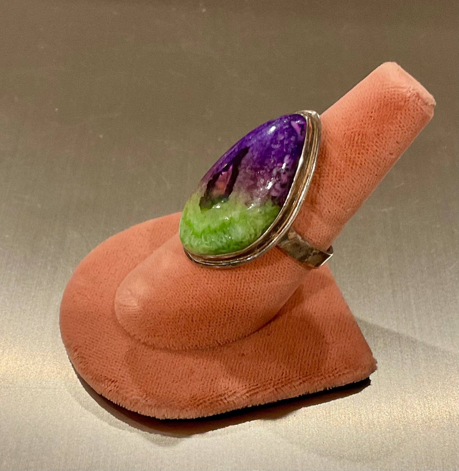 ARTESIAN 925 SS RUBY ZOISITE TRIANGULAR RING SIZE… - image 2