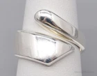 Vintage Modernist Sterling Silver Wrap Ring - Size 8 Adjustable