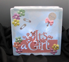 Handmade Glass Block Children  s Baby Girl Nightlight 2191 Free Shipping