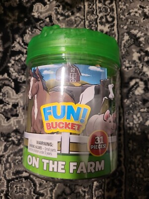 FUN BUCKET On The Farm: 31 Pieces: BRAND NEW: Easy Carry Handle