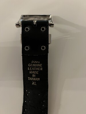 90s Punk Vintage Studded X Leather Belt XL Goth Bondage 