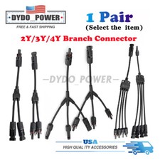 Y Branch Connector Extension Kit Solar Panel Cable Connection Adapter Waterproof