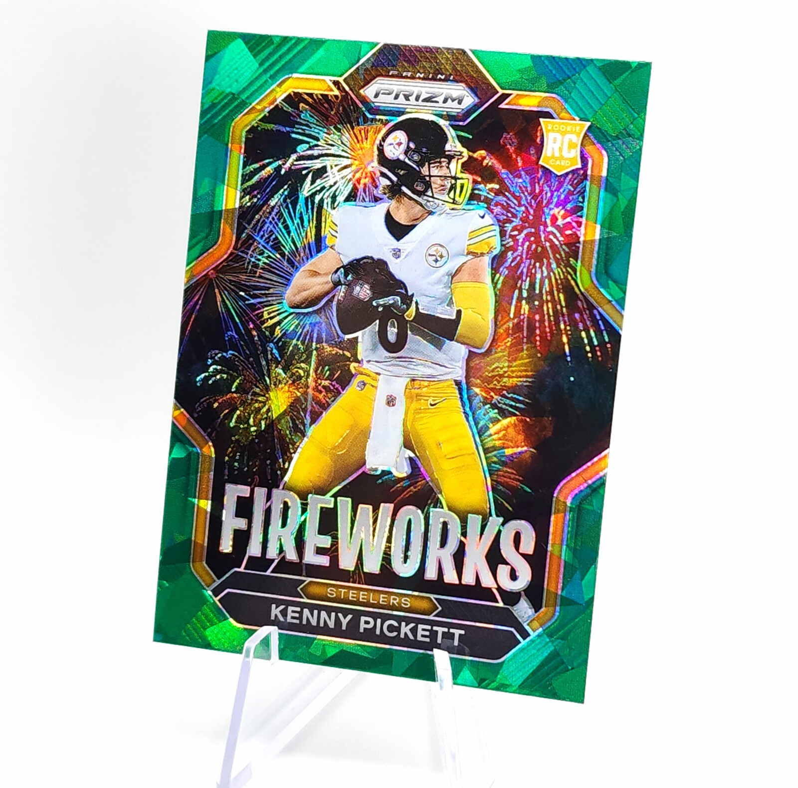 2022 Prizm Kenny Pickett Rookie Green Cracked Ice Refractor Steelers Fireworks eBay