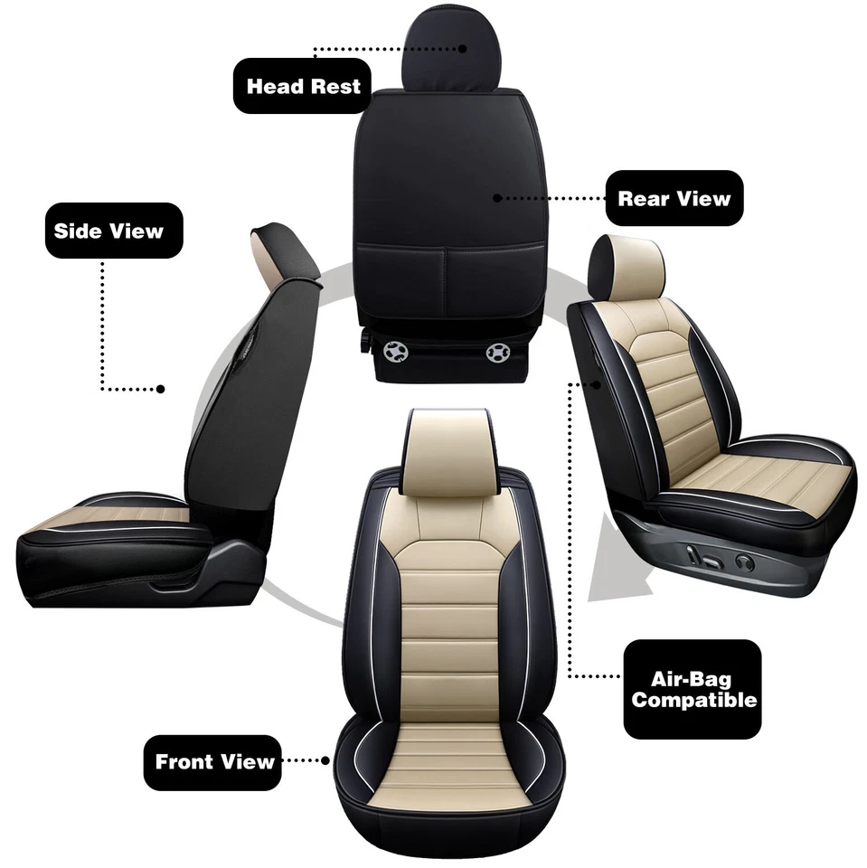 For Honda Accord/Civic/CR-V/Clarity/Insight Car Seat Covers Luxurious Leather Foto 4 de 4