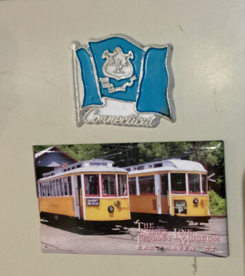Connecticut Rubber Flag East Haven Shore Line Trolley Museum Fridge Magnet Lot