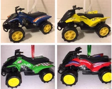 NEW  ATV  FOUR WHEELER 3"  CHRISTMAS ORNAMENTS ~ 4 DIFFERENT STYLES ~  NEW
