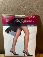  Hanes Silk Reflections Size AB Quick Silver  Silky Sheer Control Top Panty Hose
